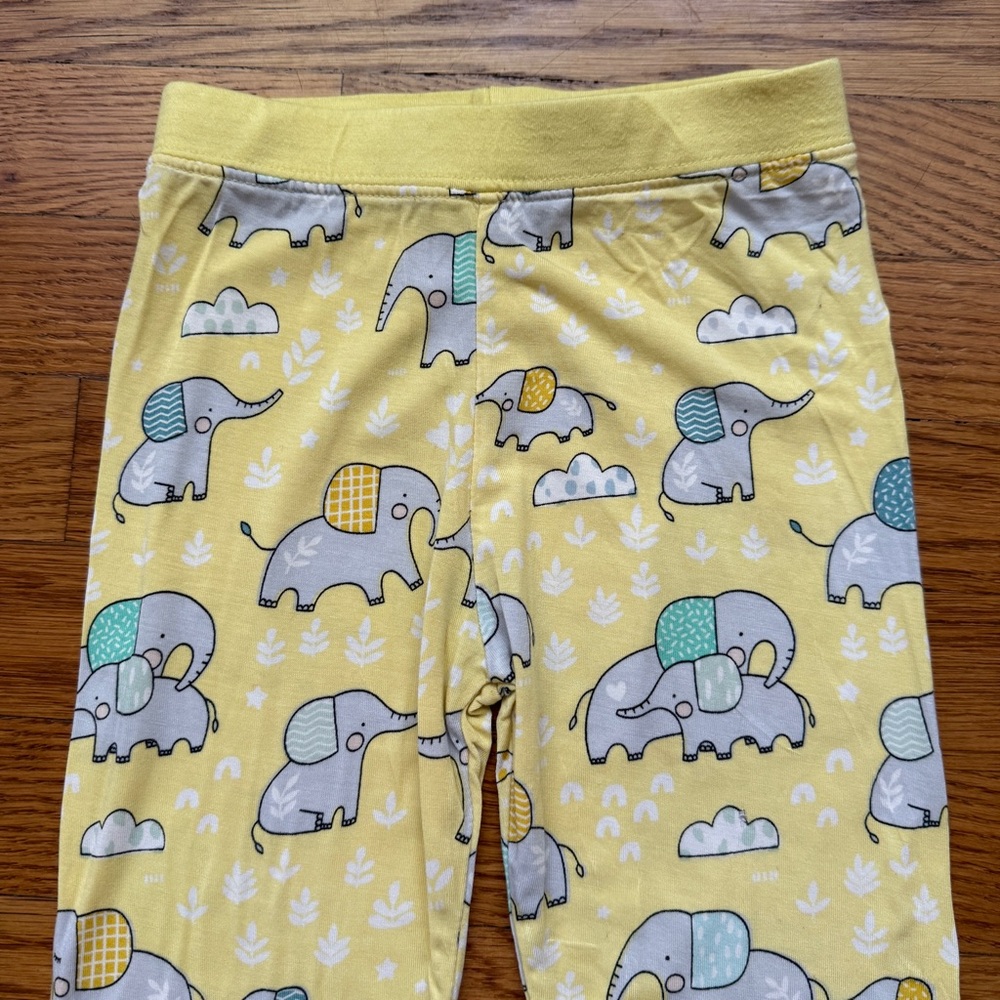 Little Sleepies yellow elephant pajama pants 2T